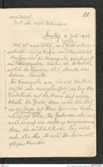 Seite 23, Tagebuch "Willendorf | Grabung 1927" (NHMW-PRAE-BBB-37)